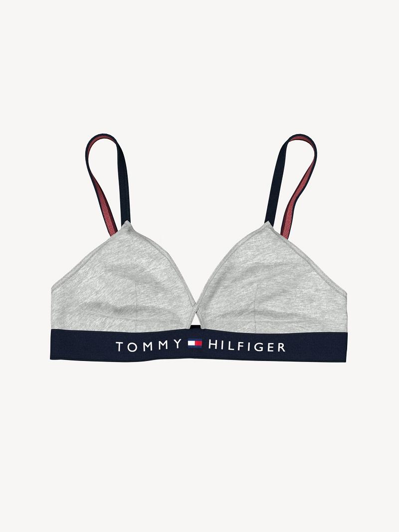 Grey Tommy Hilfiger Triangle Bras | NZ_W21536