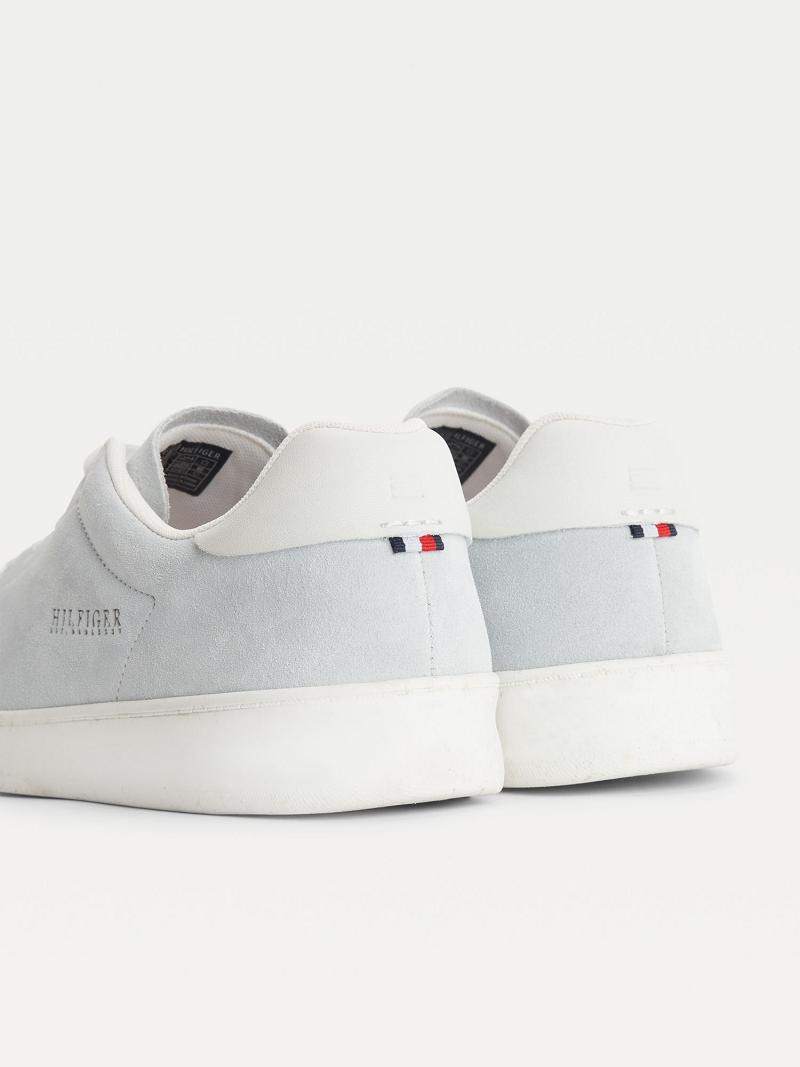 Grey Tommy Hilfiger Undyed suede cupsole Sneakers | NZ_M31638