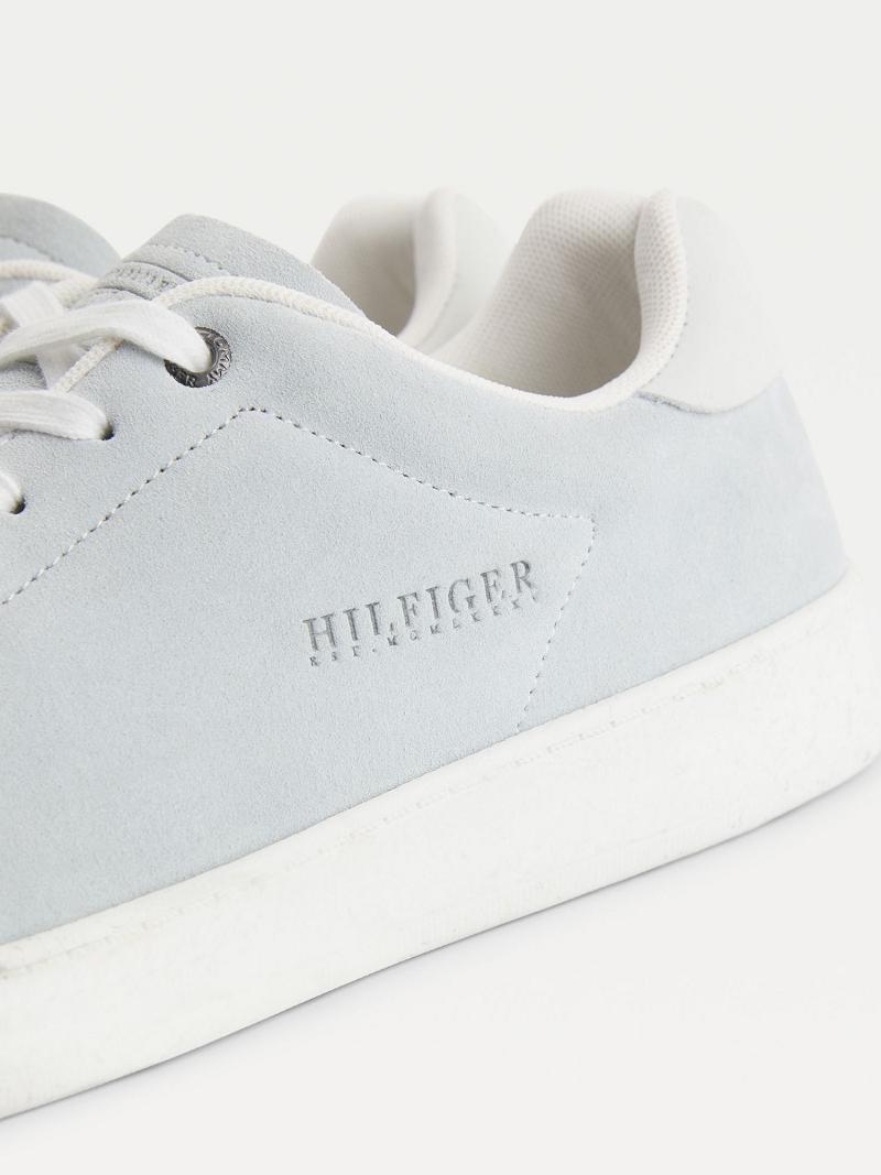 Grey Tommy Hilfiger Undyed suede cupsole Sneakers | NZ_M31638