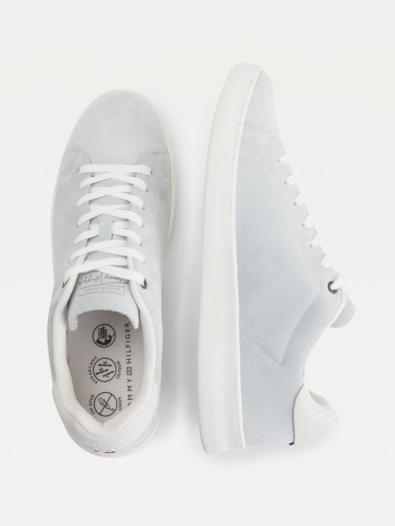 Grey Tommy Hilfiger Undyed suede cupsole Sneakers | NZ_M31638