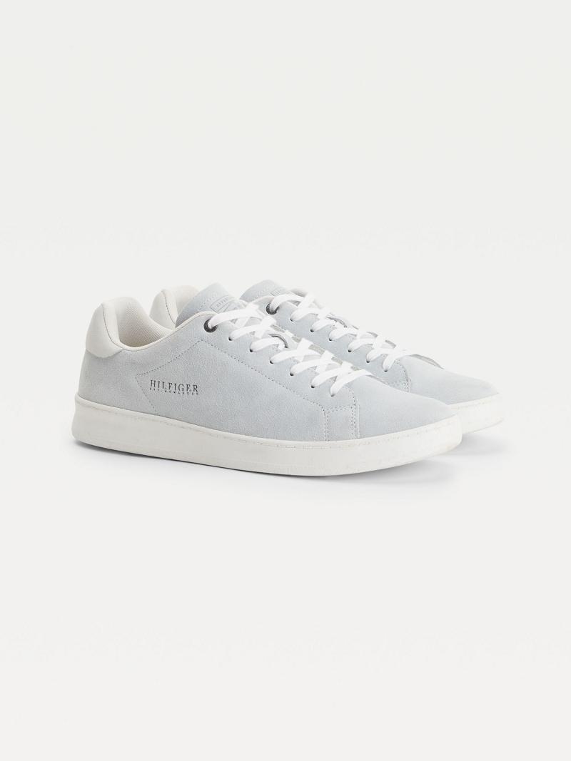 Grey Tommy Hilfiger Undyed suede cupsole Sneakers | NZ_M31638