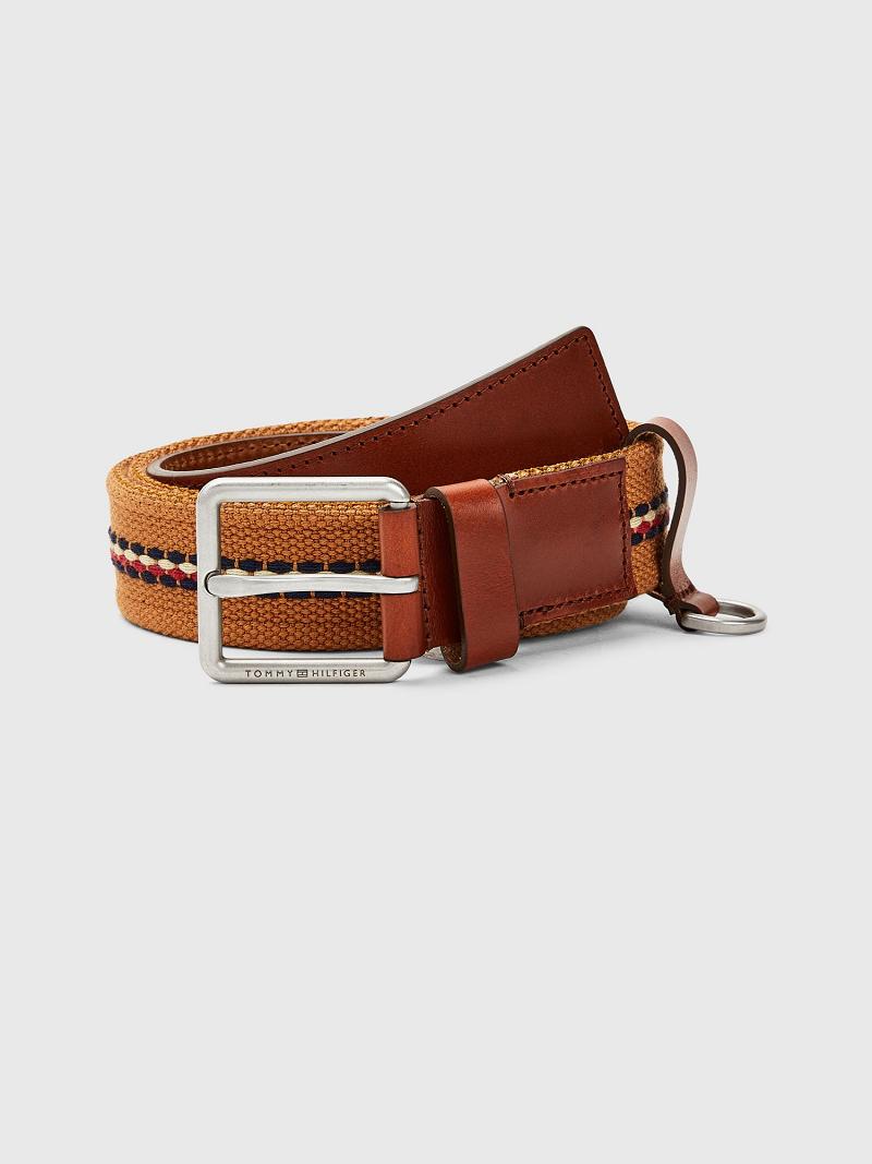 Khaki Tommy Hilfiger Casual Webbing Belts | NZ_W31716