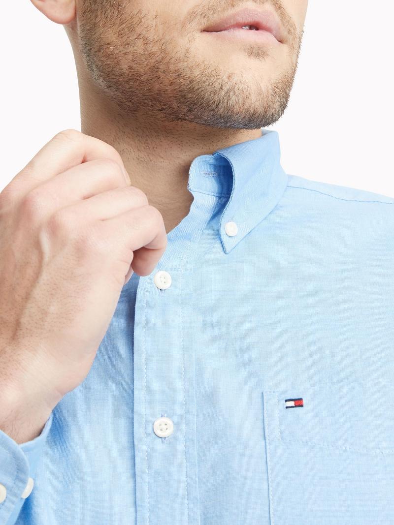 Light Blue Tommy Hilfiger Classic fit essential stretch Sweet Shirts | NZ_M31239