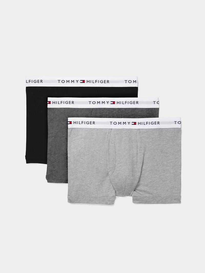 Light Grey Tommy Hilfiger Cotton classics trunk 3pk Trunks | NZ_M31500