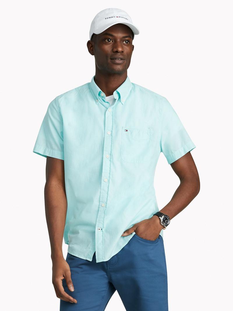 Mint Tommy Hilfiger Custom fit essential solid-sleeve Shirts | NZ_M31247