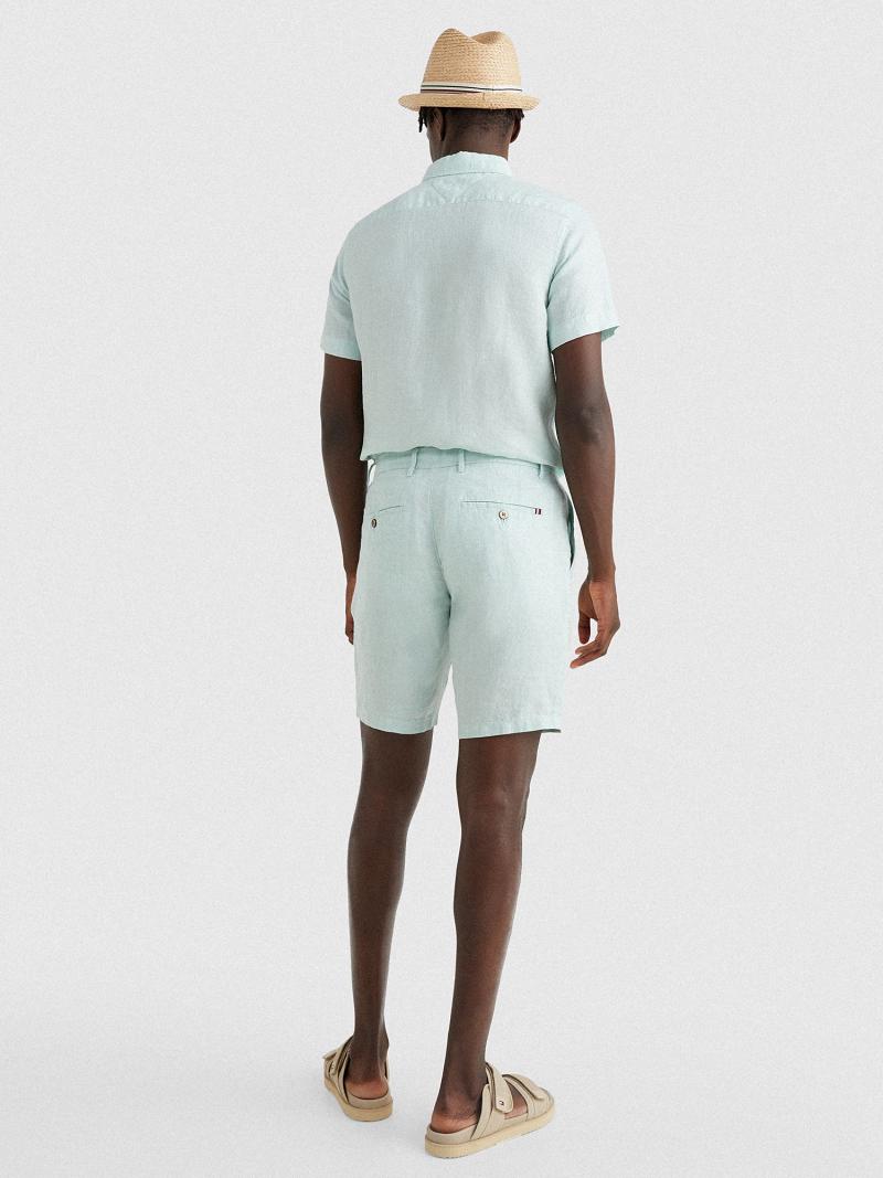 Mint Tommy Hilfiger Straight fit linen Shorts | NZ_M31227