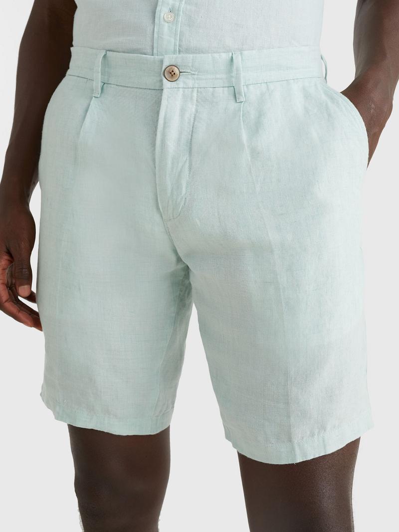 Mint Tommy Hilfiger Straight fit linen Shorts | NZ_M31227