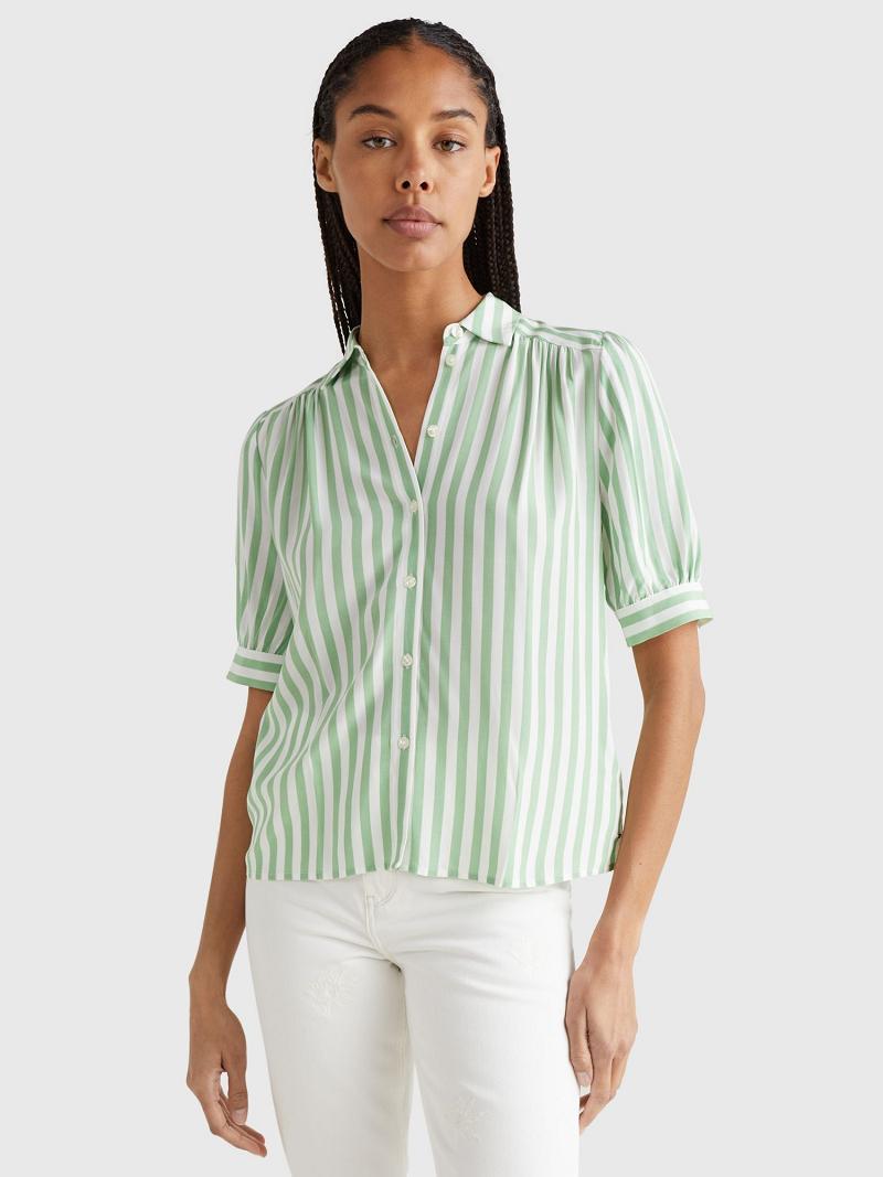 Mint Tommy Hilfiger Stripe Half-Sleeve Blouses | NZ_W21020