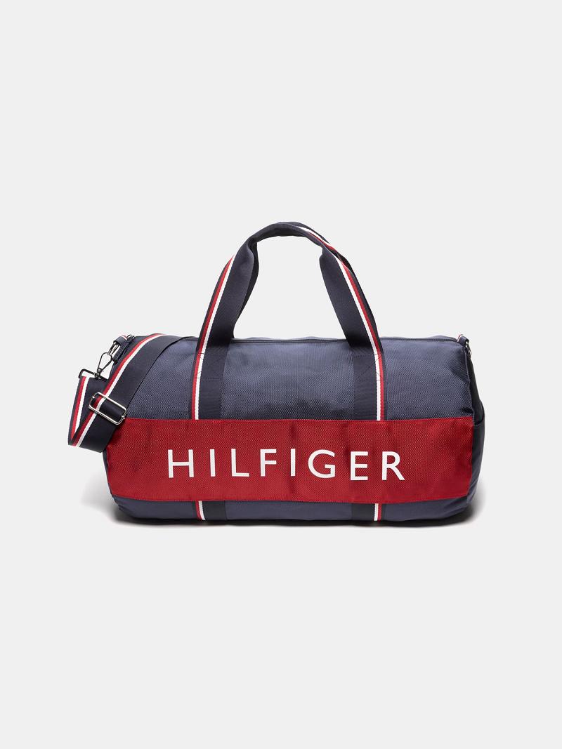 Navy / Red Tommy Hilfiger Signature Duffle Bags | NZ_M31701