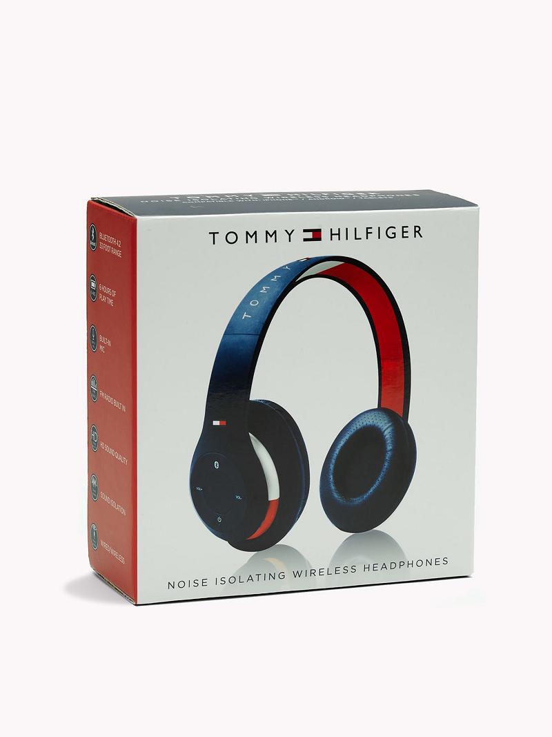 Navy / Red / White Tommy Hilfiger Noise Isolating Wireless Headphones Technology | NZ_W21690