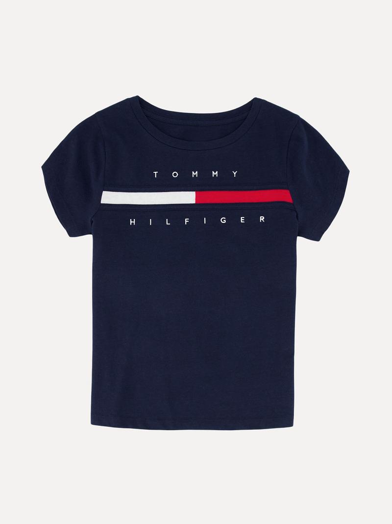 Navy Tommy Hilfiger Big Flag T Shirts | NZ_G1227