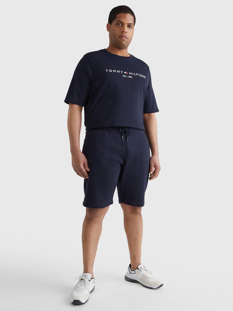 Navy Tommy Hilfiger Big and tall logo sweatshort Shorts | NZ_M31192