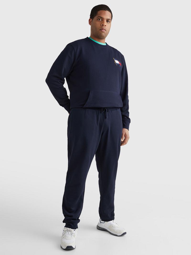 Navy Tommy Hilfiger Big and tall wavy flag Sweatpants | NZ_M31141