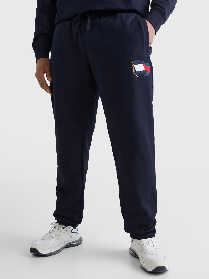 Navy Tommy Hilfiger Big and tall wavy flag Sweatpants | NZ_M31141