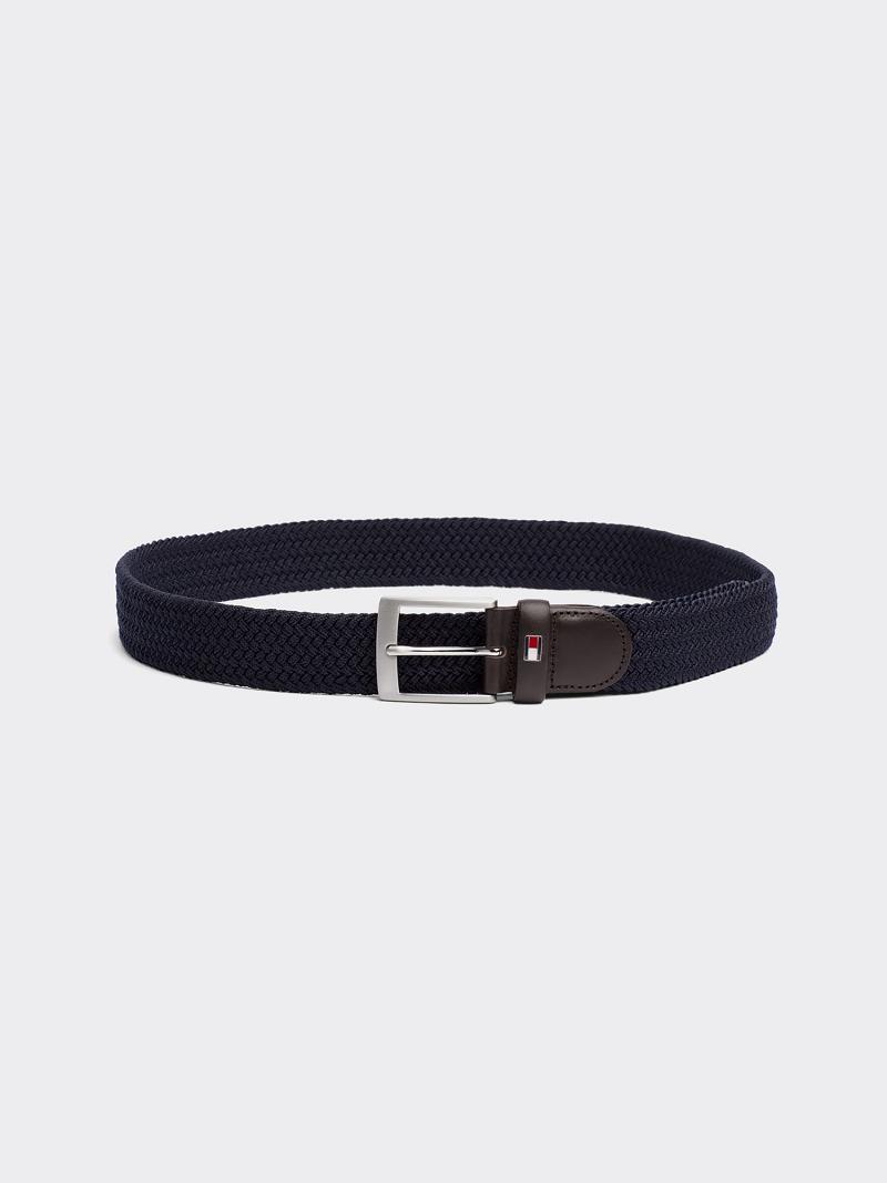 Navy Tommy Hilfiger Braided Belts | NZ_W31715