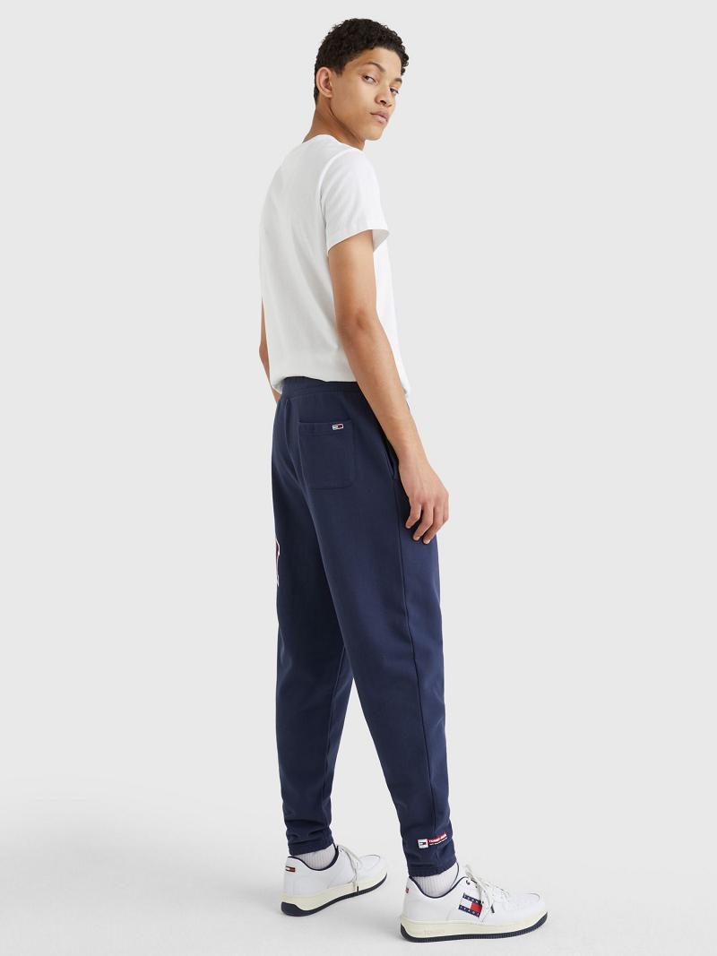 Navy Tommy Hilfiger Collegiate Logo Sweatpants | NZ_M31143