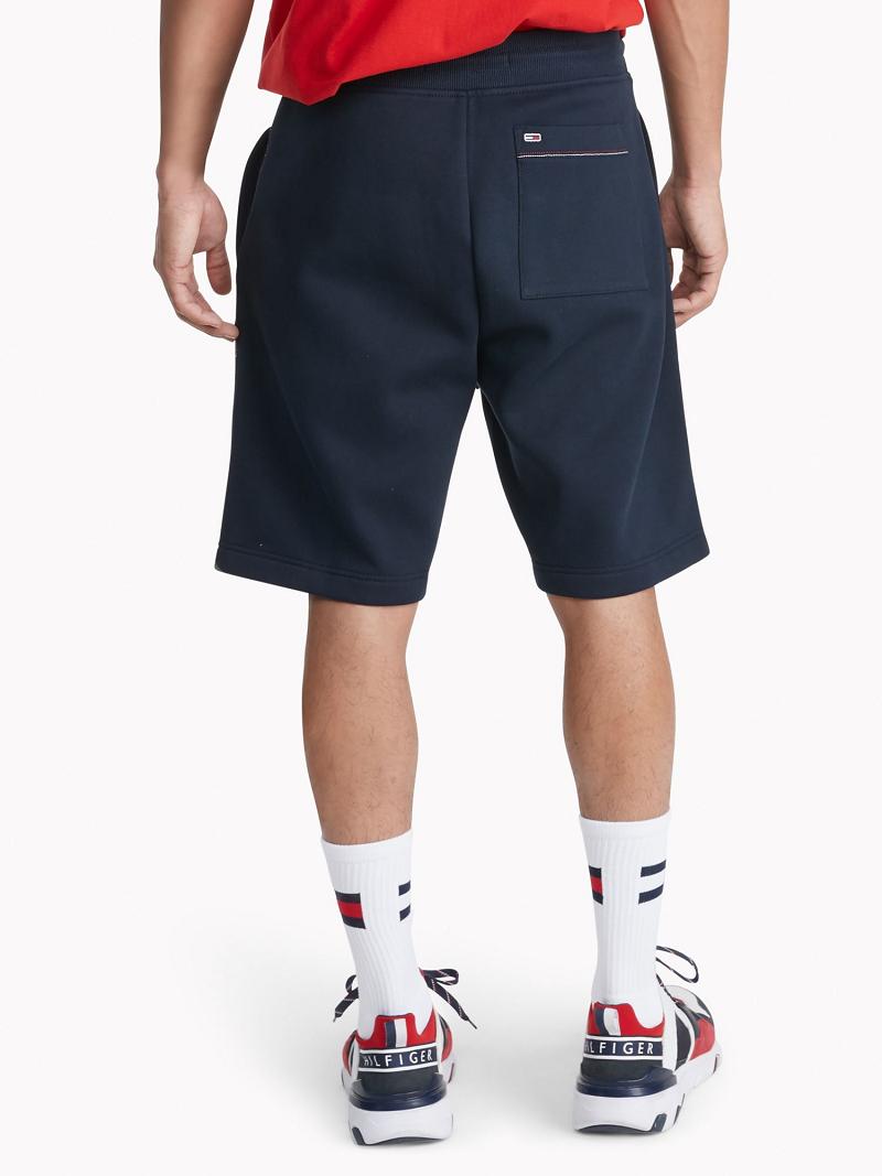 Navy Tommy Hilfiger Drawstring fleece Shorts | NZ_M31196