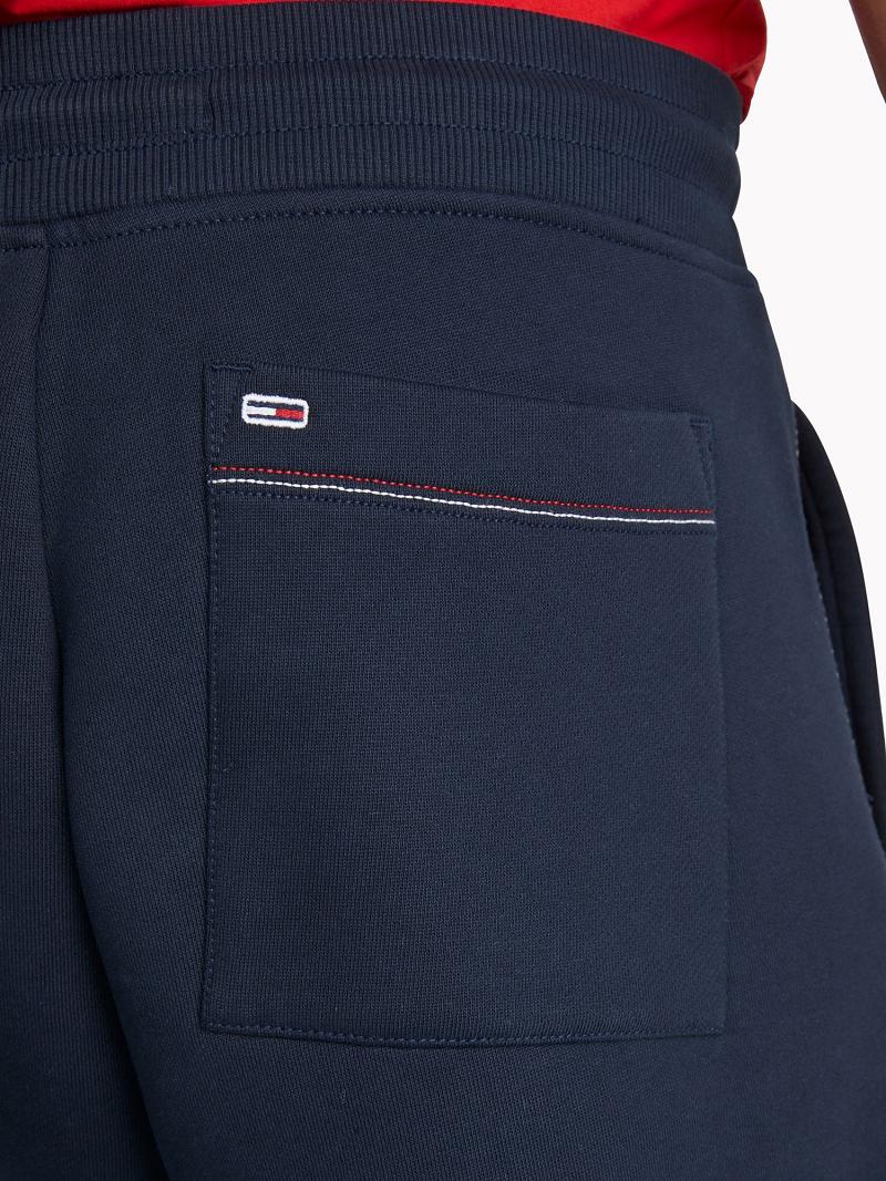 Navy Tommy Hilfiger Drawstring fleece Shorts | NZ_M31196