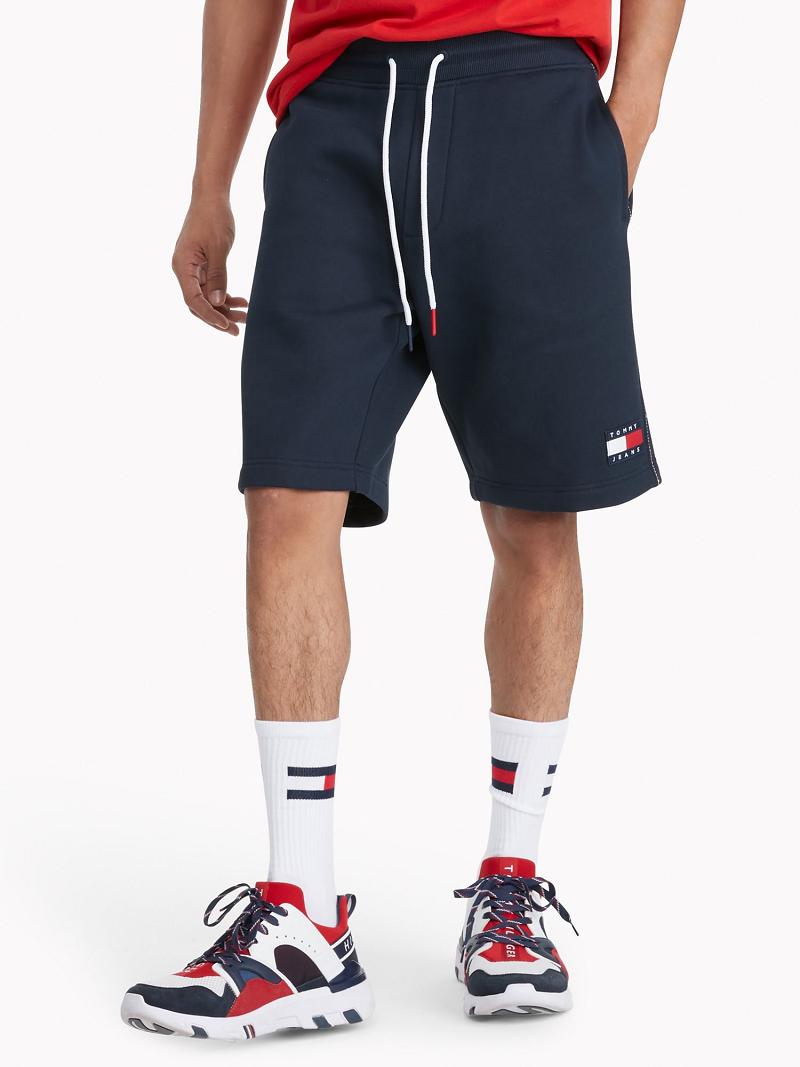 Navy Tommy Hilfiger Drawstring fleece Shorts | NZ_M31196