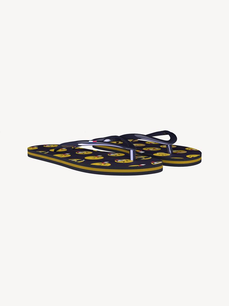 Navy Tommy Hilfiger Emoji Flip Flops | NZ_G1297