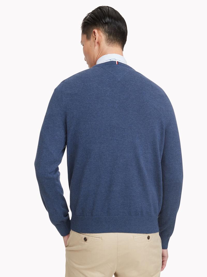 Navy Tommy Hilfiger Essential crewneck Sweaters | NZ_M31160