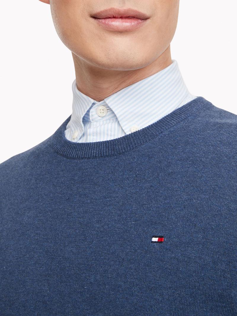 Navy Tommy Hilfiger Essential crewneck Sweaters | NZ_M31160