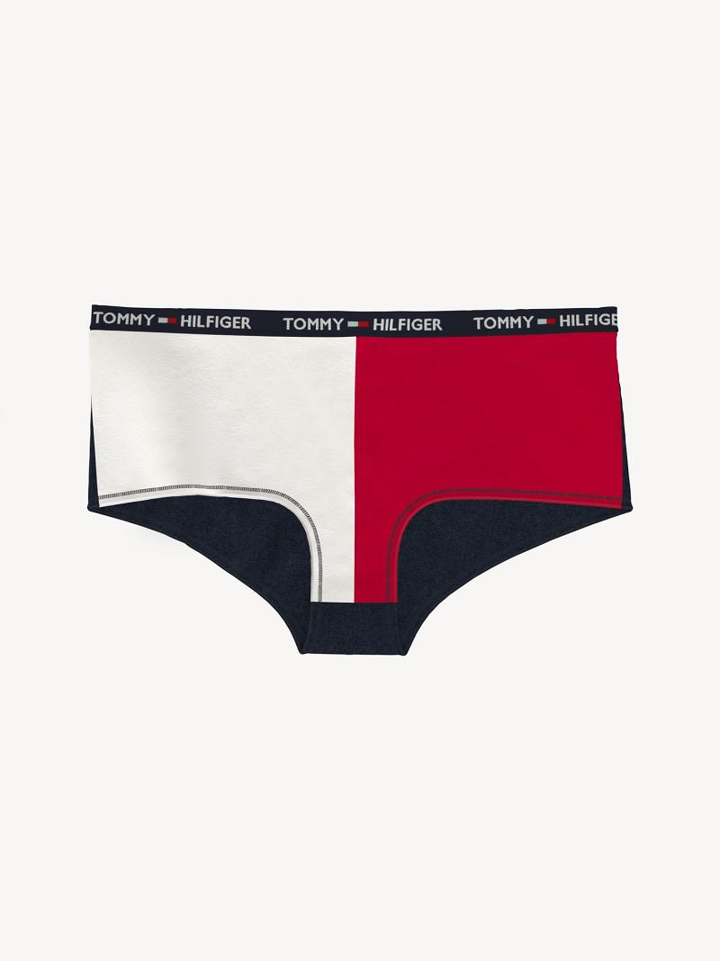 Navy Tommy Hilfiger Flag Boy Short Lingerie | NZ_W21553