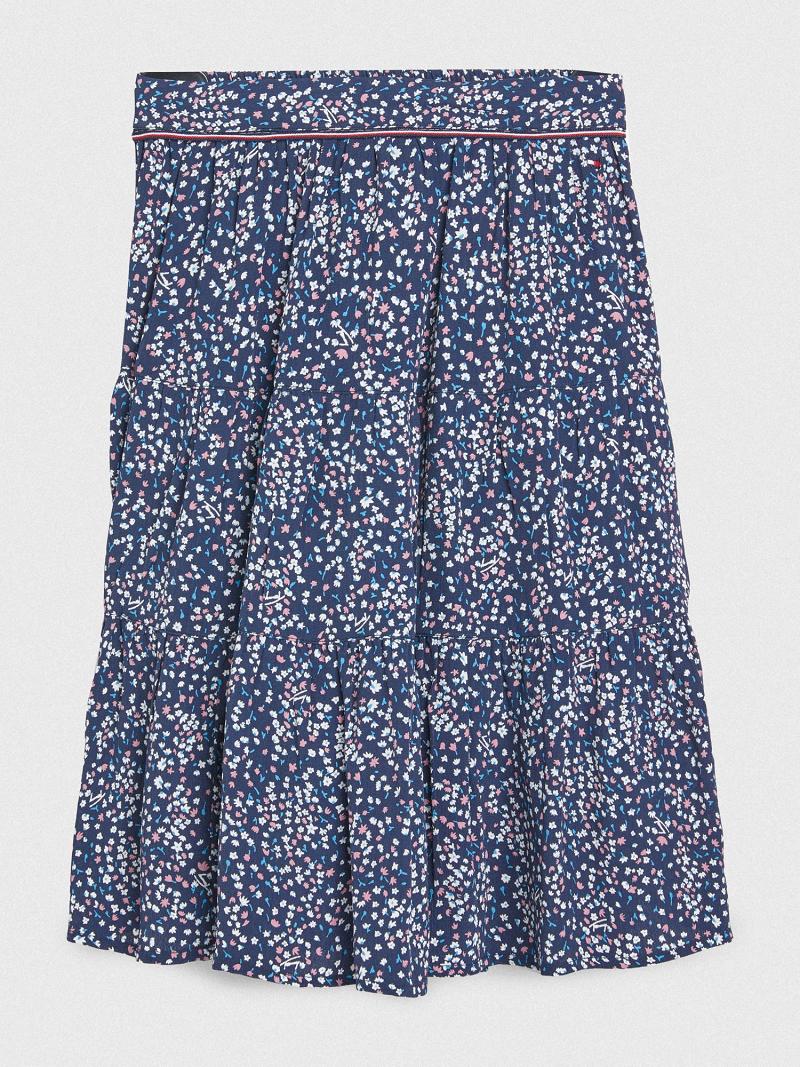 Navy Tommy Hilfiger Floral Skirts | NZ_G1168