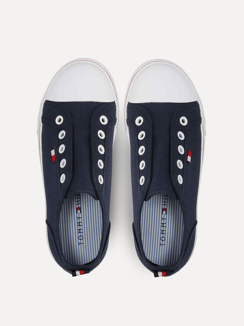 Navy Tommy Hilfiger Laceless Sneakers | NZ_B2239