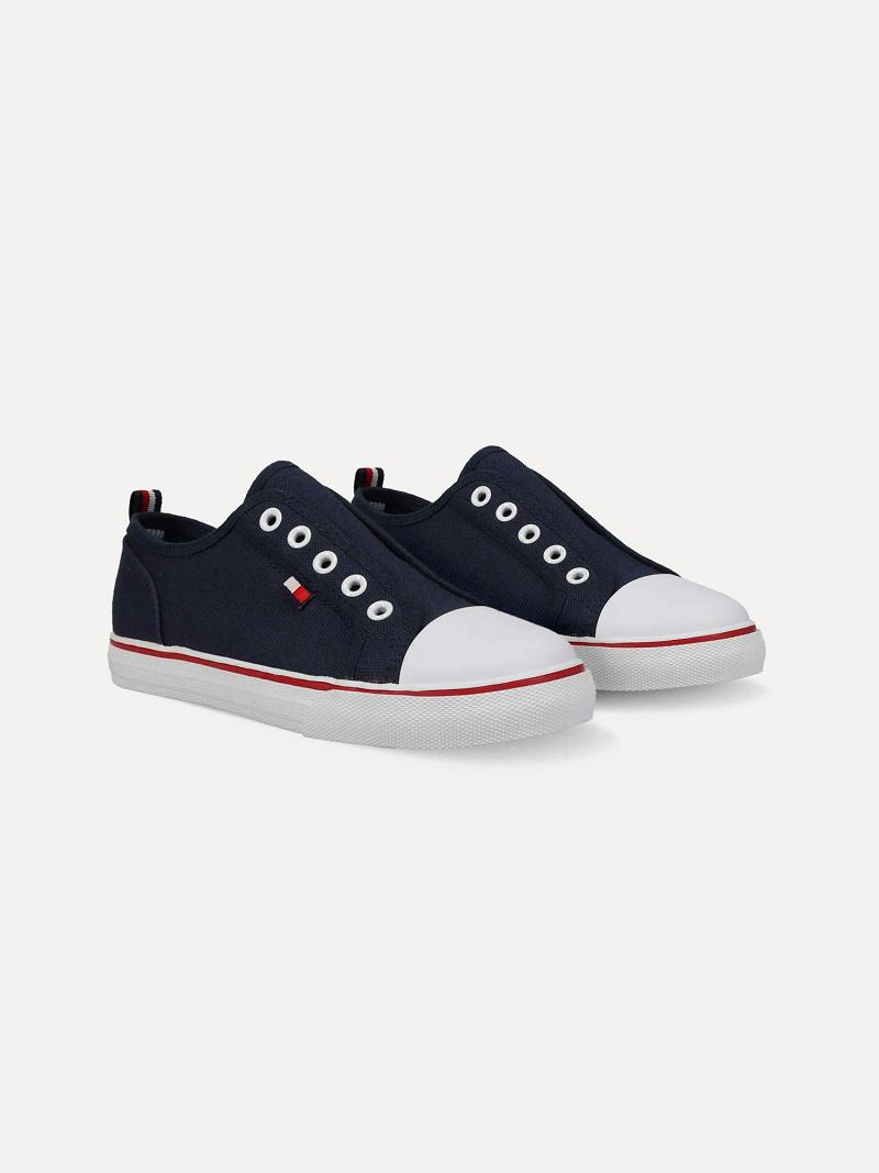 Navy Tommy Hilfiger Laceless Sneakers | NZ_B2239