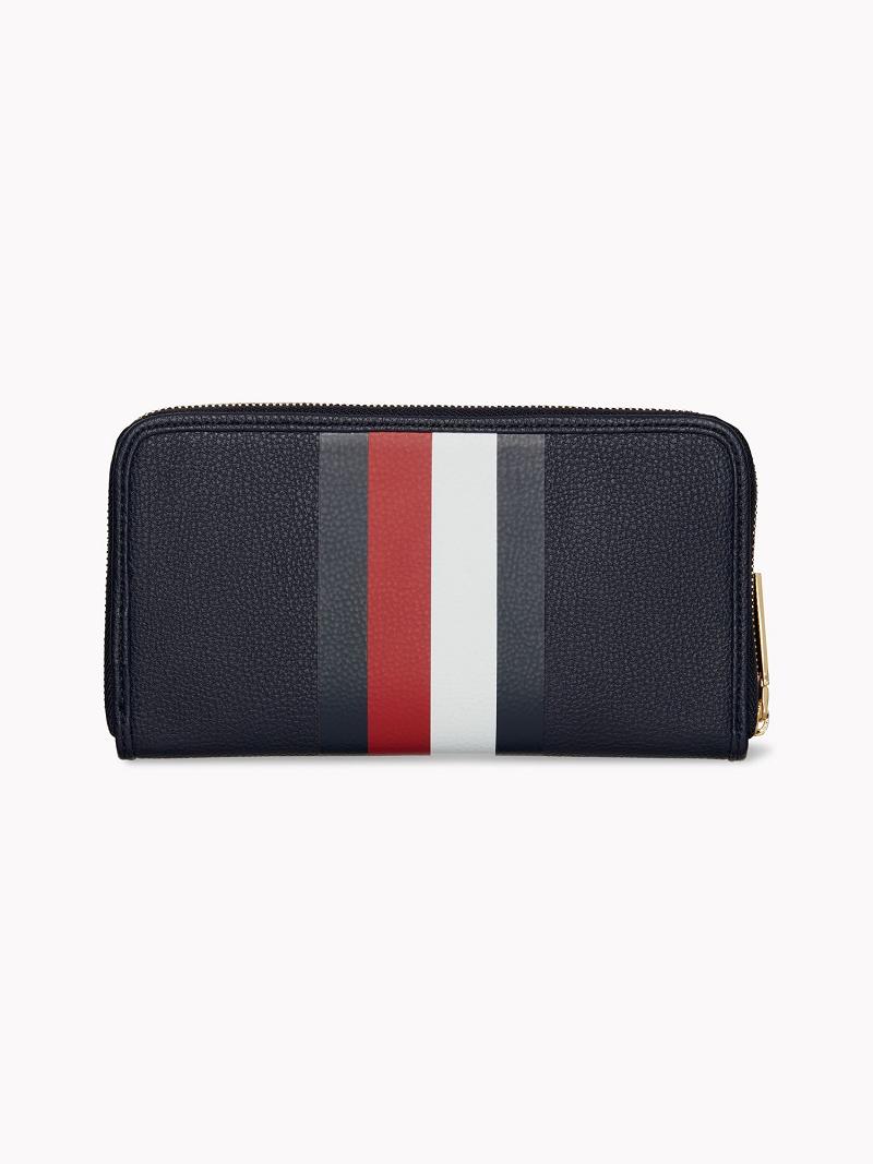 Navy Tommy Hilfiger Large Stripe Wallets | NZ_W21712