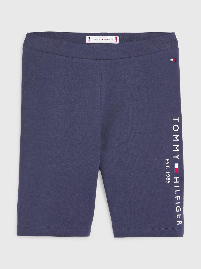 Navy Tommy Hilfiger Logo Cycling Shorts | NZ_G1159