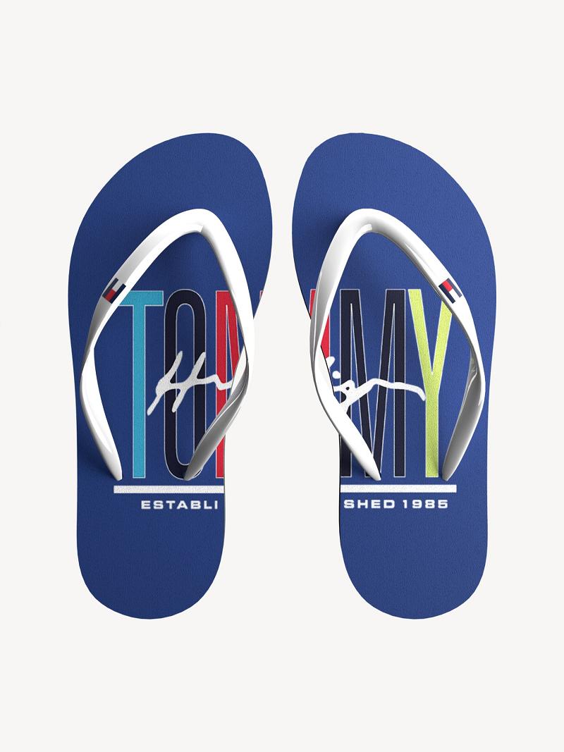 Navy Tommy Hilfiger Logo Flip Flops | NZ_B2229