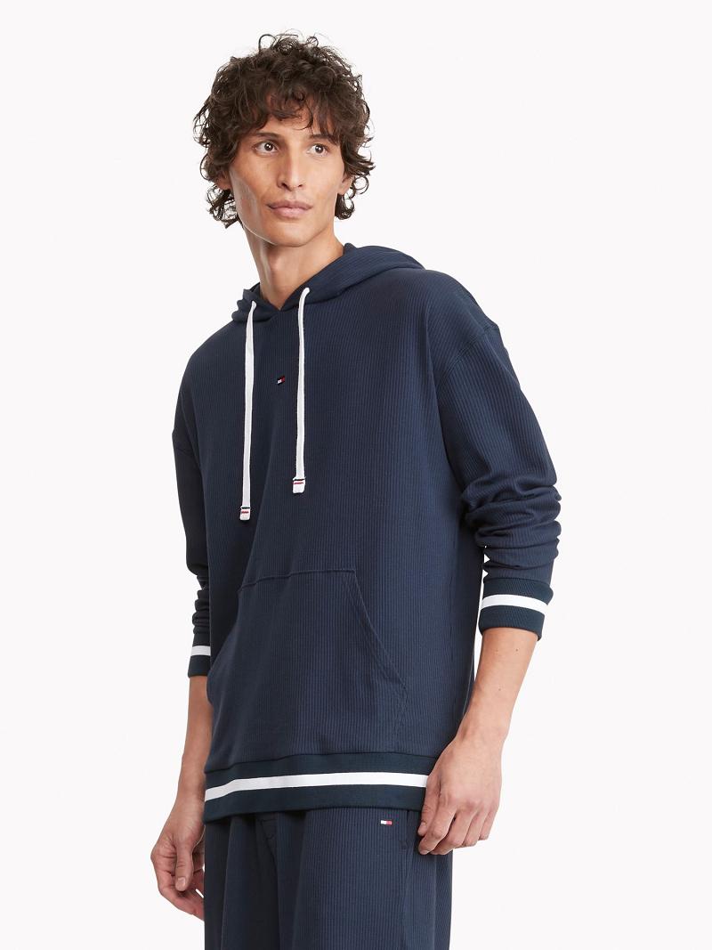 Navy Tommy Hilfiger Lounge Hoodies | NZ_M31447