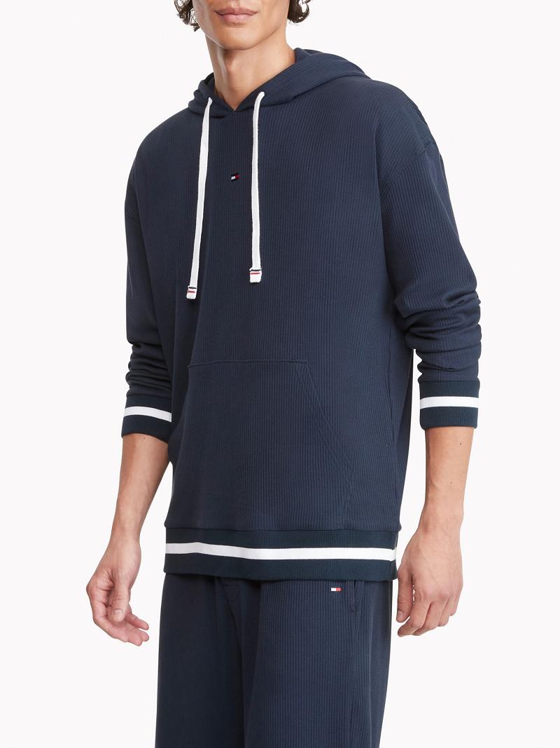 Navy Tommy Hilfiger Lounge Hoodies | NZ_M31447