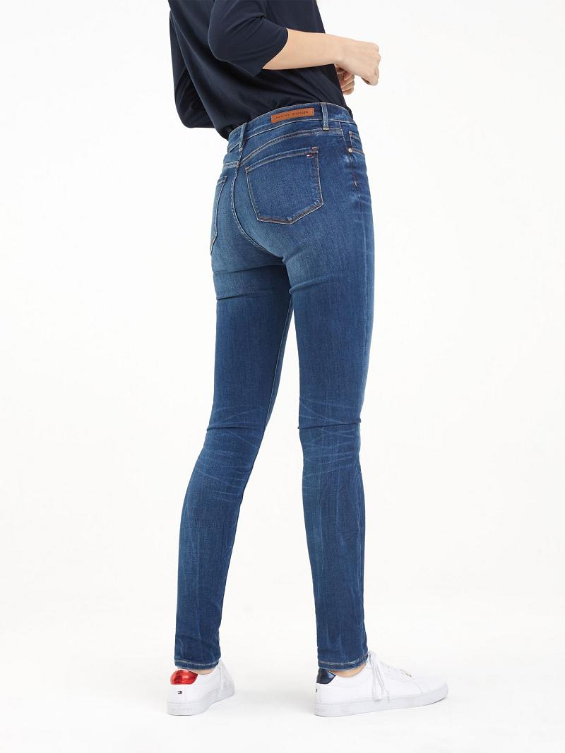 Navy Tommy Hilfiger Mid Rise Jegging Fit Jeans | NZ_W21204