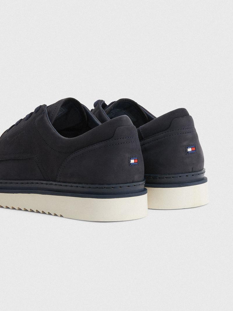 Navy Tommy Hilfiger Nubuck leather Casual Shoes | NZ_M31670