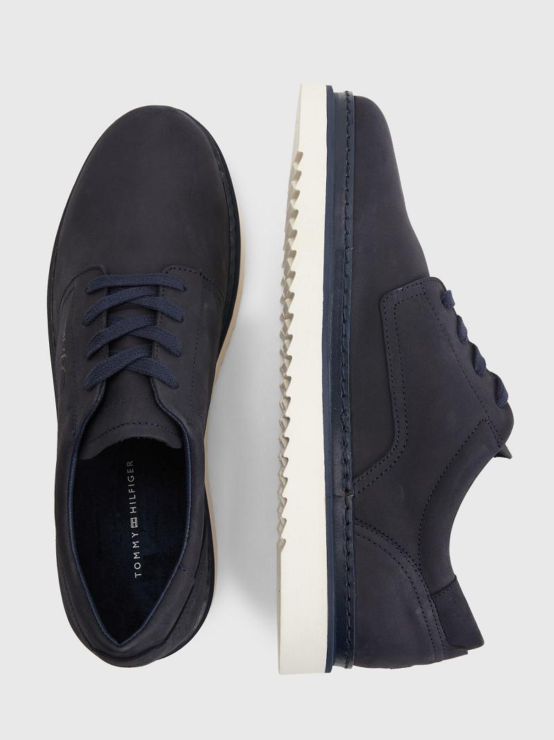 Navy Tommy Hilfiger Nubuck leather Casual Shoes | NZ_M31670