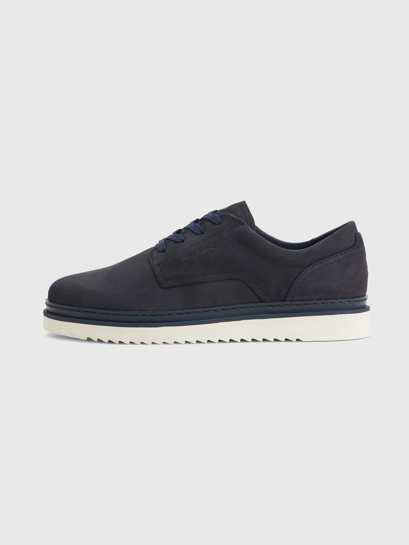 Navy Tommy Hilfiger Nubuck leather Casual Shoes | NZ_M31670