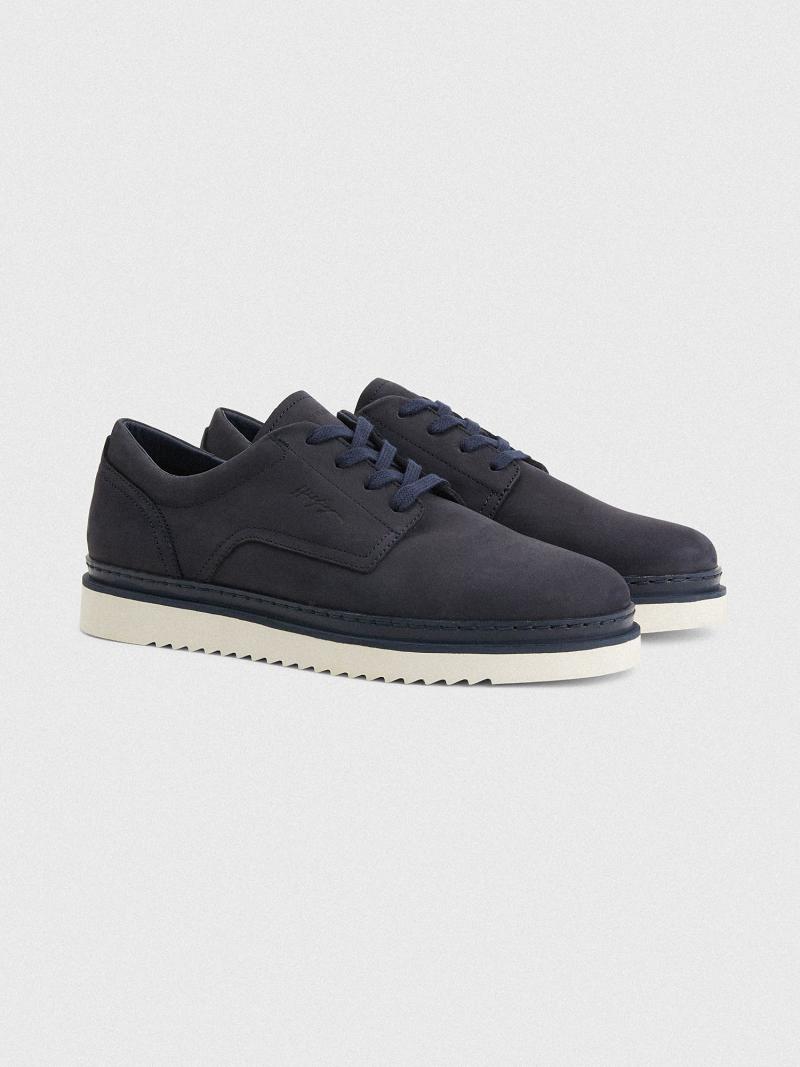 Navy Tommy Hilfiger Nubuck leather Casual Shoes | NZ_M31670