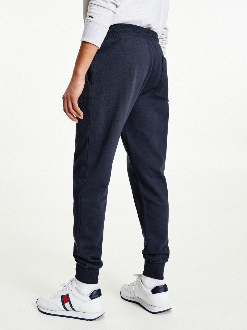 Navy Tommy Hilfiger Recycled signature Sweatpants | NZ_M31147