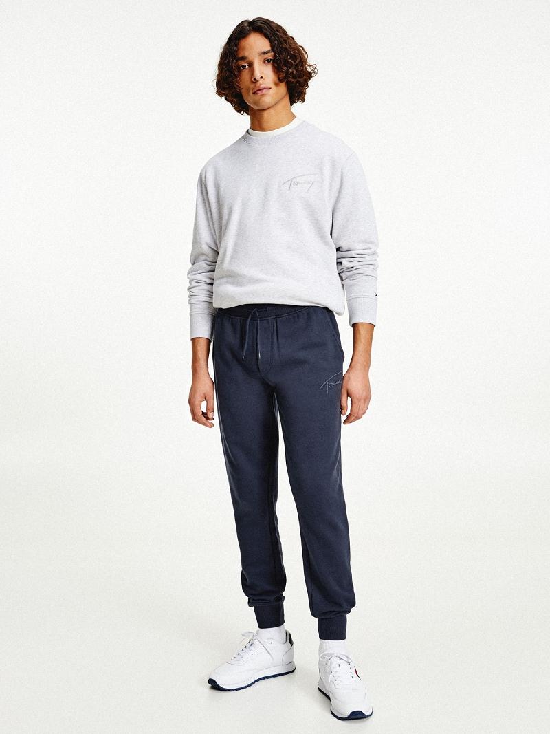 Navy Tommy Hilfiger Recycled signature Sweatpants | NZ_M31147