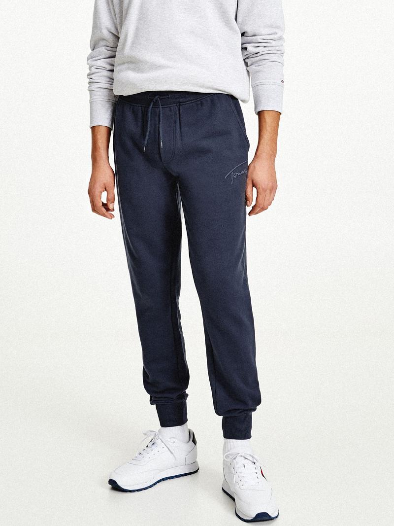 Navy Tommy Hilfiger Recycled signature Sweatpants | NZ_M31147