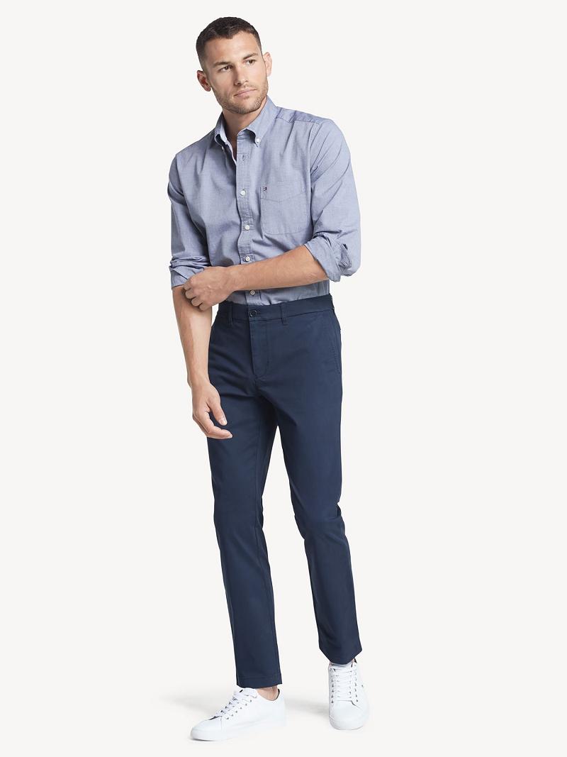 Navy Tommy Hilfiger Slim fit essential comfort stretch chino Pants | NZ_M31339