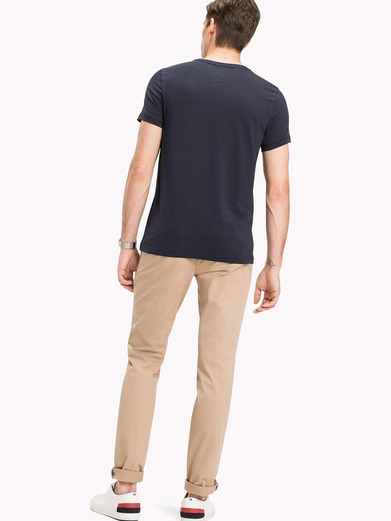 Navy Tommy Hilfiger Slim fit stretch T Shirts | NZ_M31069