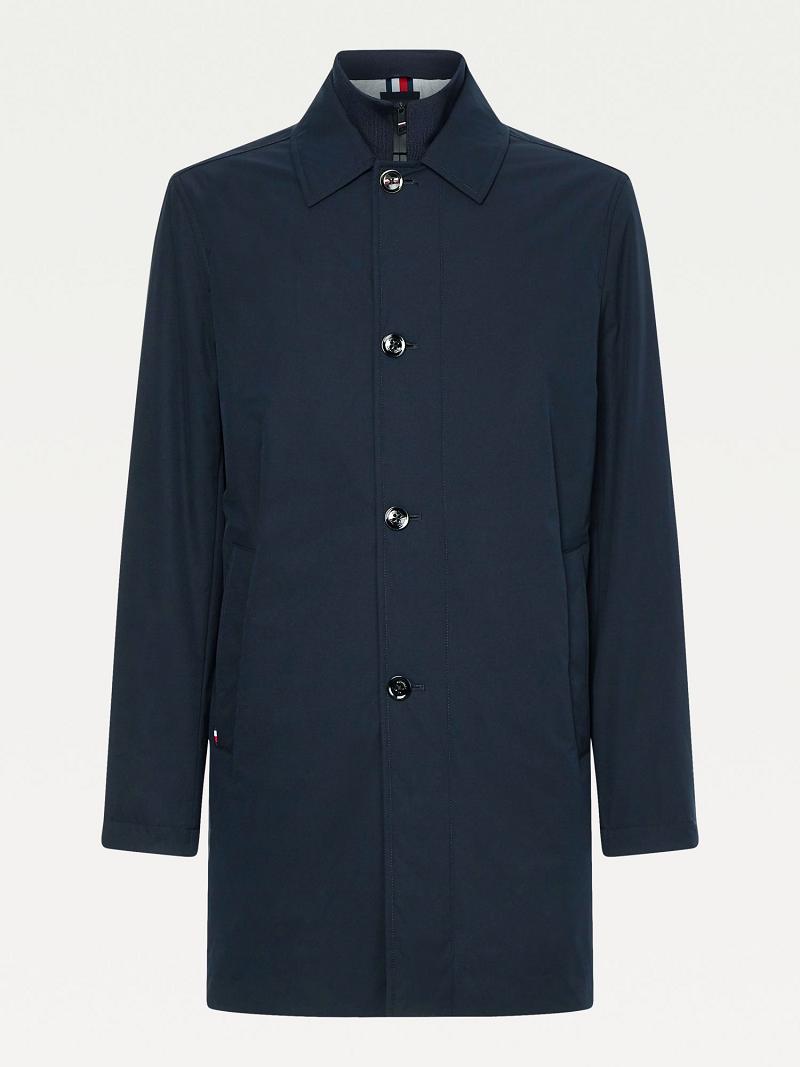 Navy Tommy Hilfiger Solid car coat Jackets | NZ_M31422