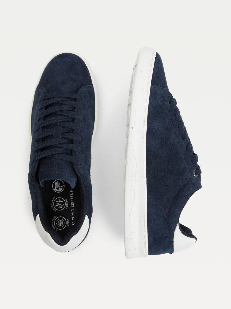 Navy Tommy Hilfiger Suede cupsole Sneakers | NZ_M31632