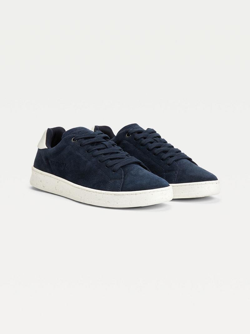 Navy Tommy Hilfiger Suede cupsole Sneakers | NZ_M31632