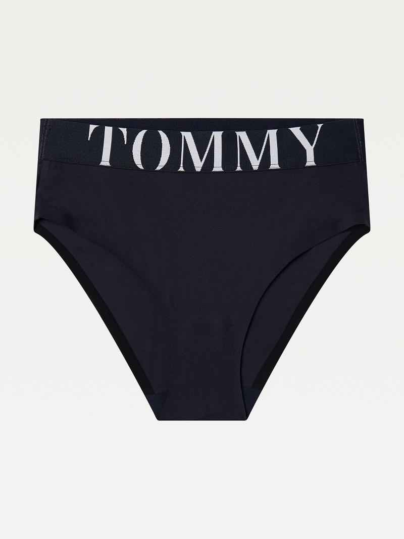 Navy Tommy Hilfiger Tommy High-Waist Brief Bikinis | NZ_W21549