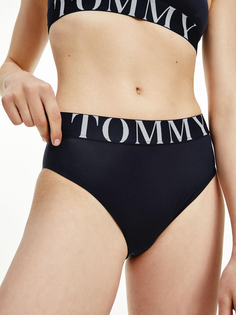 Navy Tommy Hilfiger Tommy High-Waist Brief Bikinis | NZ_W21549